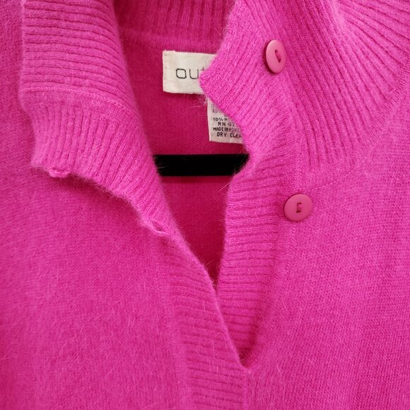 VTG Outlander Lambswool/Angora-Blend Polo Neck Relaxed Fit Sweater Dress M Pink - Picture 7 of 13